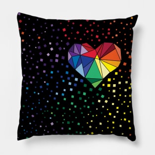 Colorful geometric heart Pillow