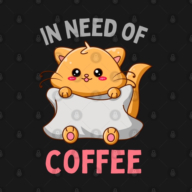 In need of coffee lover coffee addict Funny tired exhausted kitty by BoogieCreates