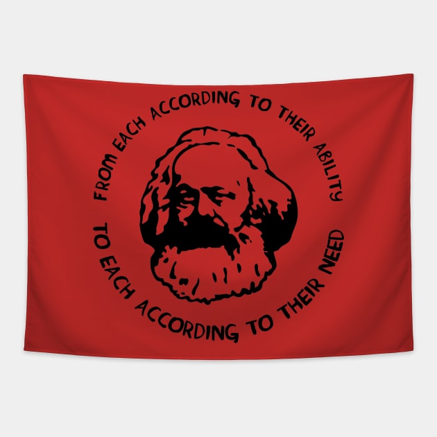 From Each According to Their Ability, To Each According to Their Need - Karl Marx Tapestry by SpaceDogLaika