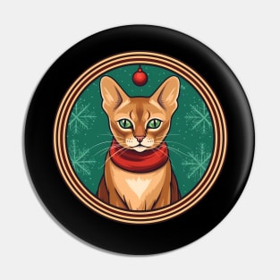 Abyssinian Cat Xmas, Love Cats Pin