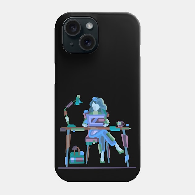 WORK SPACE OF A PROFESSIONAL GIRL Phone Case by STYLIZED ART