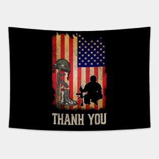 Thank You! Flag Veterans Day Memorial Day Partiotic Military Tapestry