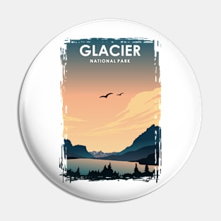 Glacier National Park Travel Poster Pin
