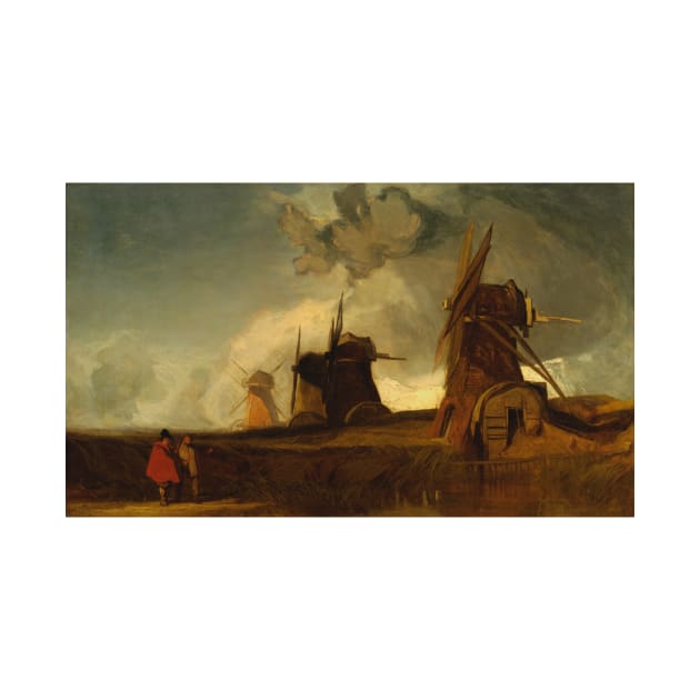 Drainage Mills in the Fens, Croyland, Lincolnshire by John Sell Cotman by Classic Art Stall