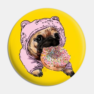 Donut pug Pin