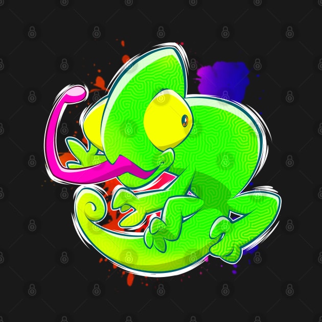 Cute Chameleon by João Henrique Artworks