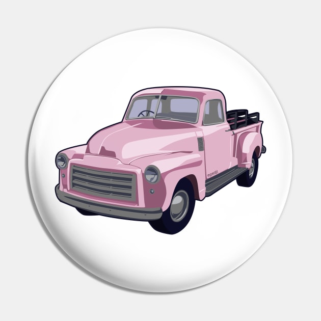 Vintage Pink Truck Pin by mpmi0801