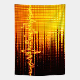 Sound Wave Orange Tapestry