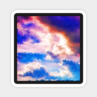 Pixelated Colorful Clouds Magnet