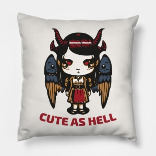 Cute as Hell Kawaii Demon Girl Pillow