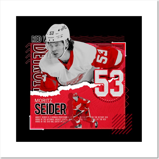 Detroit Red Wings Men's Moritz Seider Hard Seider T-shirt - Red - Detroit  City Sports