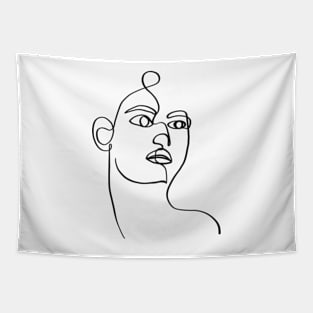 Beautiful women one line art Tapestry