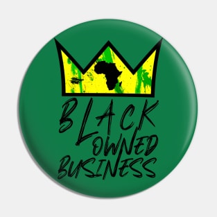 Black Owned Business African Crown Pin