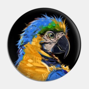 Artistic Blue Macaw Pin