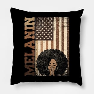 Melanin African American Flag Pillow