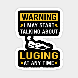 Warning Luge Luger Magnet