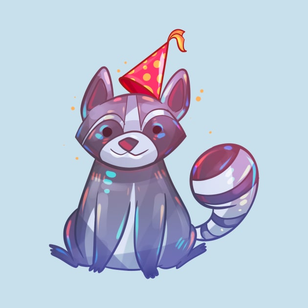 Party Animal Raccoon by Claire Lin