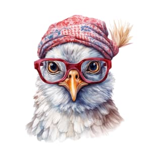 Cozy Chicken in a Red Hat T-Shirt