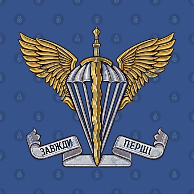 Ukrainian Air Assault Forces // Vintage-Style Emblem Design by DankFutura