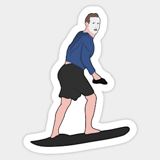 Zuckerberg Surfing Stickers for Sale