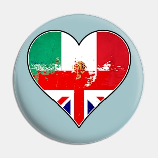 Mexican and British Heart Mix Heritage Flag Pin