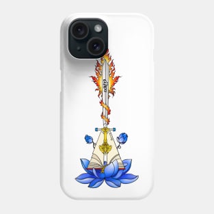 Manjushri Motif, white buddhist art Phone Case