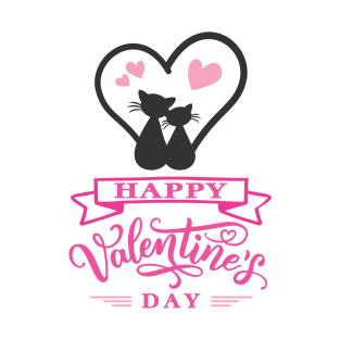 Two cute romantic cats. Happy Valentine´s Day T-Shirt
