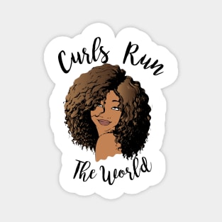 Curls Run The World Magnet