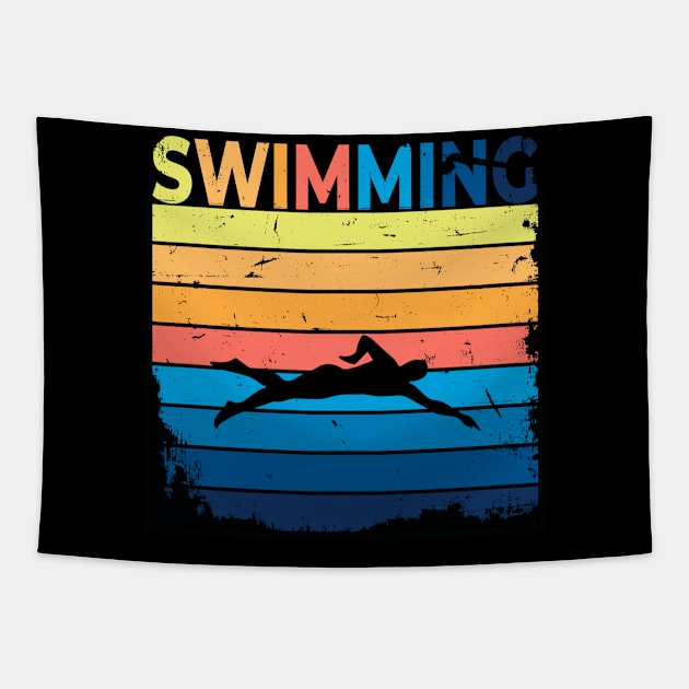 Swimming Vintage Tapestry by Kams_store