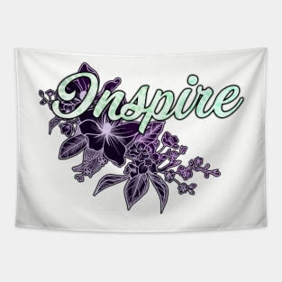 'Inspire' Floral Typography Design- Purple Tapestry