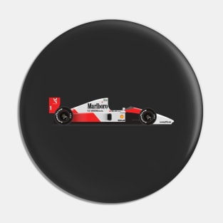 Ayrton Senna's McLaren Honda MP4/6 Illustration Pin