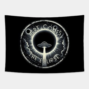 Total Solar Eclipse - Here Come The Eclipse - 2024 Tapestry