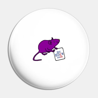 Small Rat with Joe Biden 2020 Sign Pin