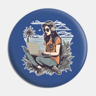 Digital Nomad World Traveler Jetsetter Freelancer Pin