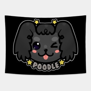 KAWAII Chibi Poodle Dog Face Tapestry