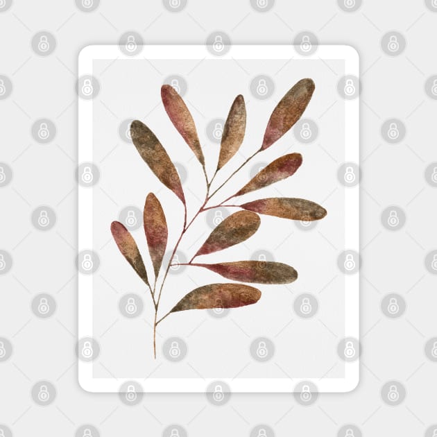 Earthy tones leaves Magnet by Aidi Riera