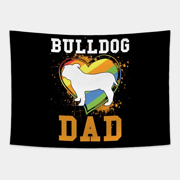 Bulldog Dad Tapestry by teestore_24