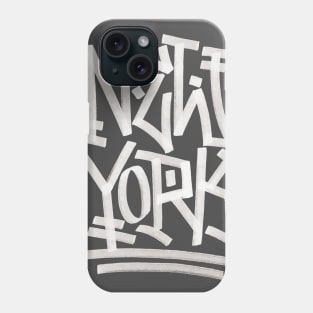 New York Tag 2 (White on black) Phone Case