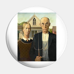 Grant Wood American Gothic Art Poster 1930 Regionalism Vintage Print American Painter Pin