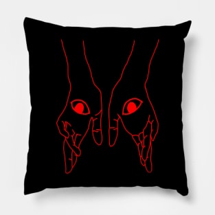 hands in the palm of the eyes Pillow