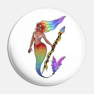 Gay Pride Rainbow Mermaid Pin