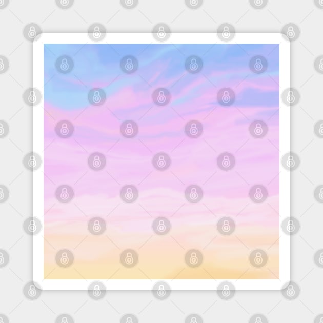 Pastel Sunset Sky  Aesthetic Lofi Magnet by Trippycollage