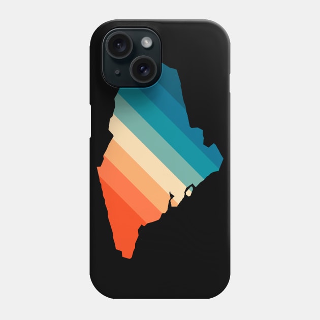 Maine State Retro Map Phone Case by n23tees