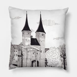 Oosterpoort Delft Netherlands - Eastern Gate Delft City Travel Art Pillow