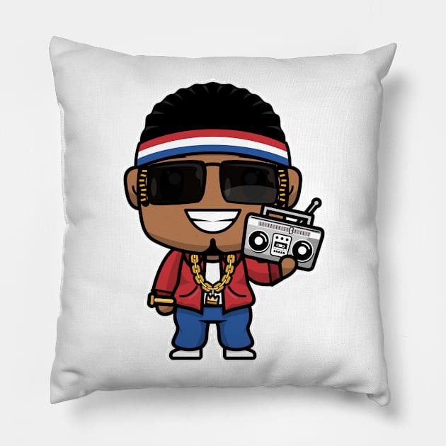 Cute Old School Rapper Kids Pillow by noorshine