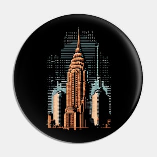 Chrysler Building Pixel Art Pin