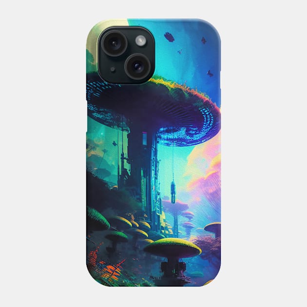 Abstract Another World Mushroom Citadel Phone Case by Voodoo Production