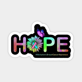 Hope Flower Butterfly Metastatic Breast Cancer Awareness Magnet