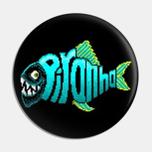 Piranha 8 Bit Art Pin