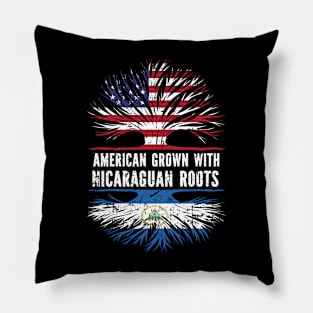 American Grown with Nicaraguan Roots USA Flag Pillow